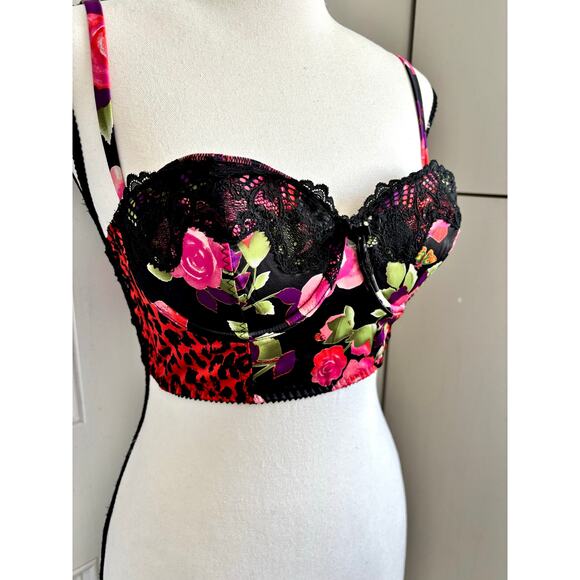 Victoria Secret rose leopard bustier bra size 34c - Picture 1 of 5